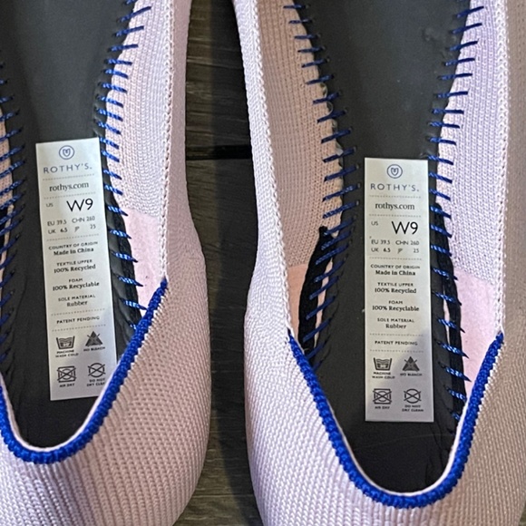 Rothy's Light Pink Blush Points Pointed Toe Flats Women's Size 9 - Picture 7 of 8